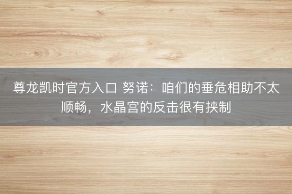 尊龙凯时官方入口 努诺：咱们的垂危相助不太顺畅，水晶宫的反击很有挟制