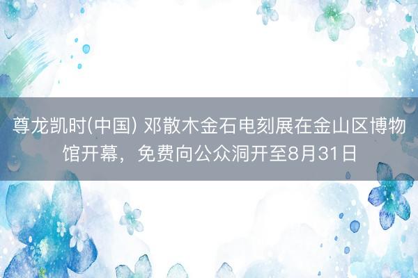 尊龙凯时(中国) 邓散木金石电刻展在金山区博物馆开幕，免费向公众洞开至8月31日